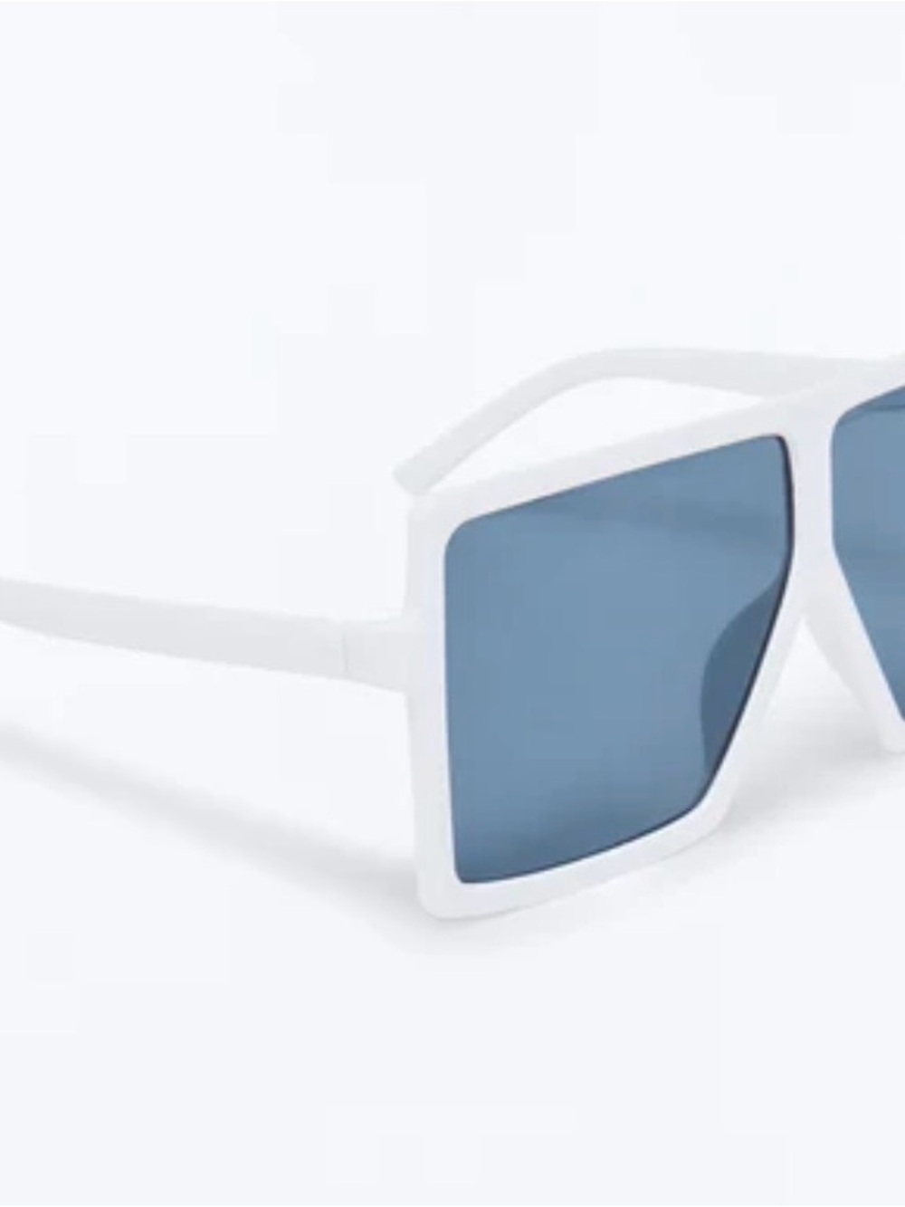 White Oversized Square Sunglasses - Women Accessories - Picture 4 of 4